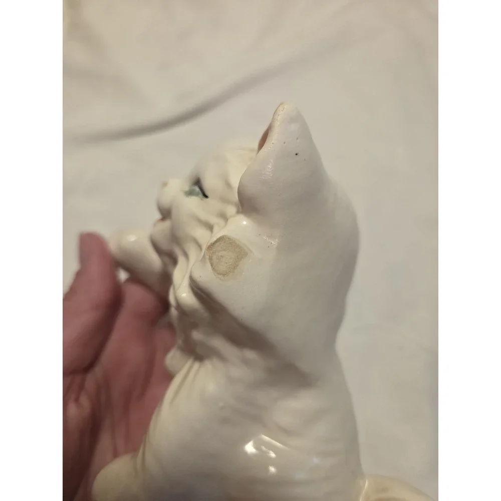 Vintage Ceramic Happy Cat Figurine - 40s Or 50s Made In‎ Japan